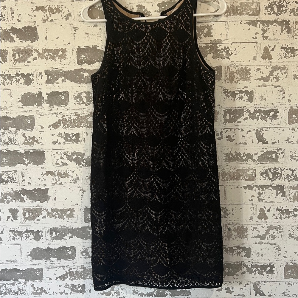 LOFT Black Lace Mini Dress